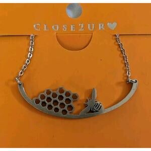 Close 2 UR Heart Bumblebee Bee 16" Stainless Steel Necklace USA Glacier Park New